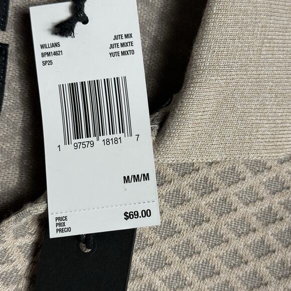 Buffalo David Bitton Men’s Knit Polo Shirt Size M NWT Beige Textured Pattern - Picture 7 of 10